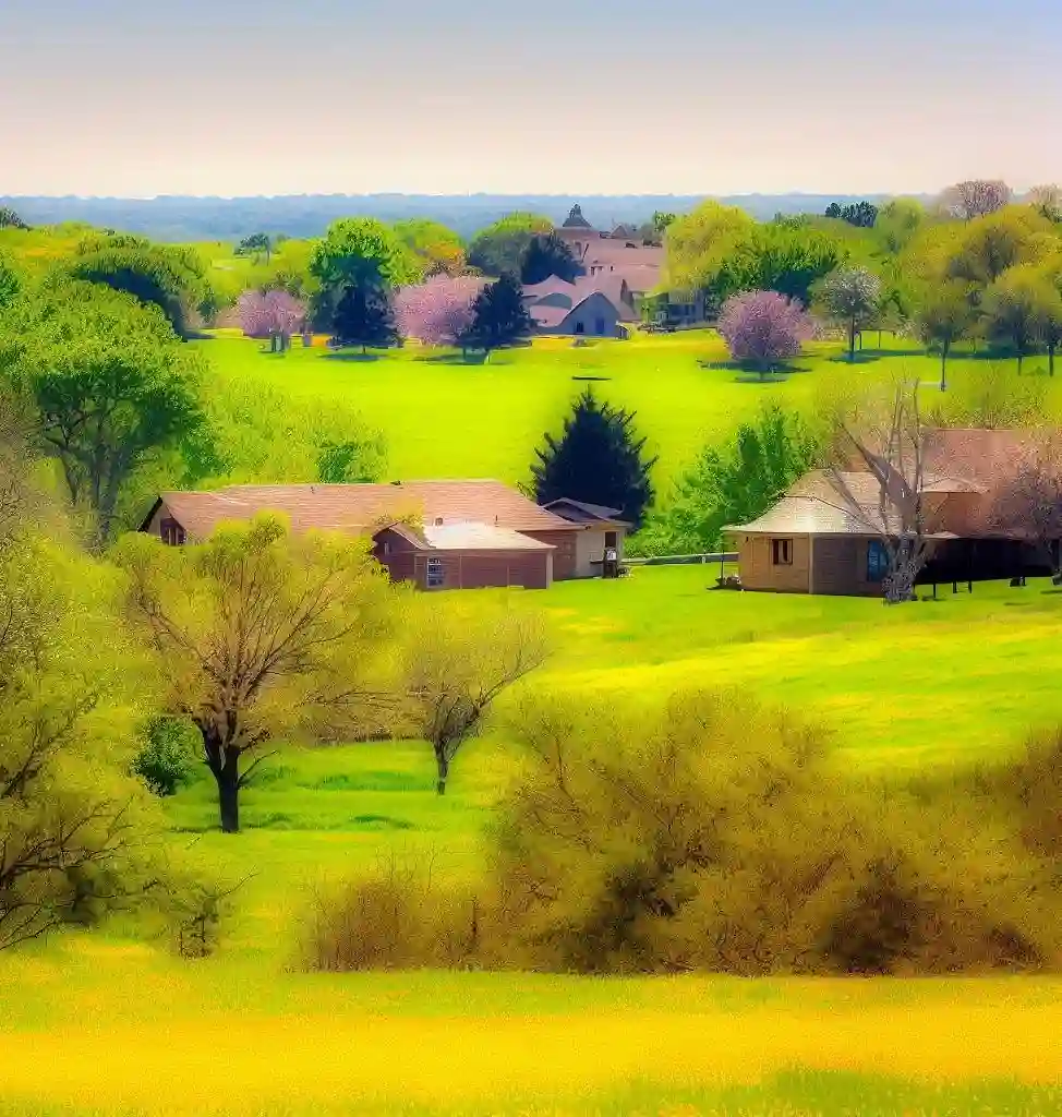 Rural Homes in Oklahoma during spring