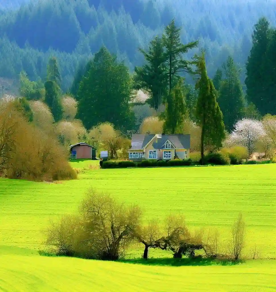 Rural Homes in Oregon during spring