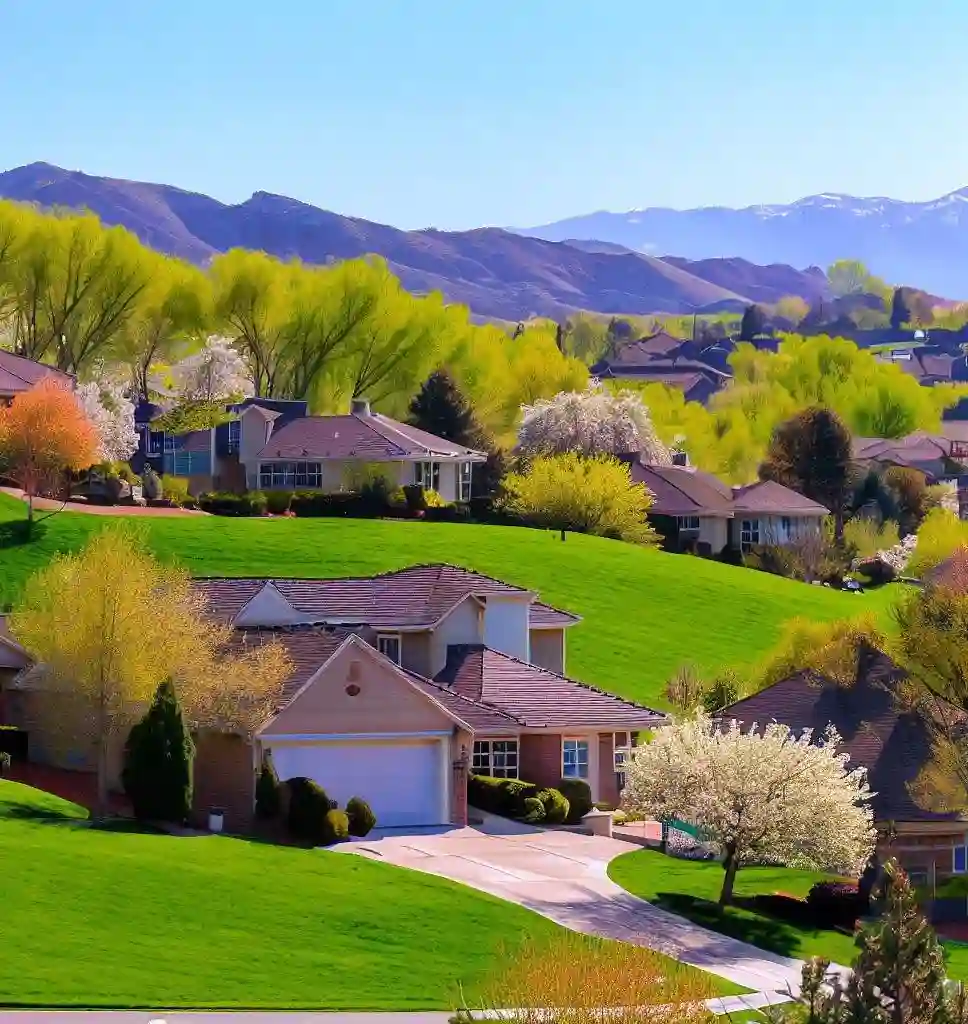 Rural Homes in Utah during spring
