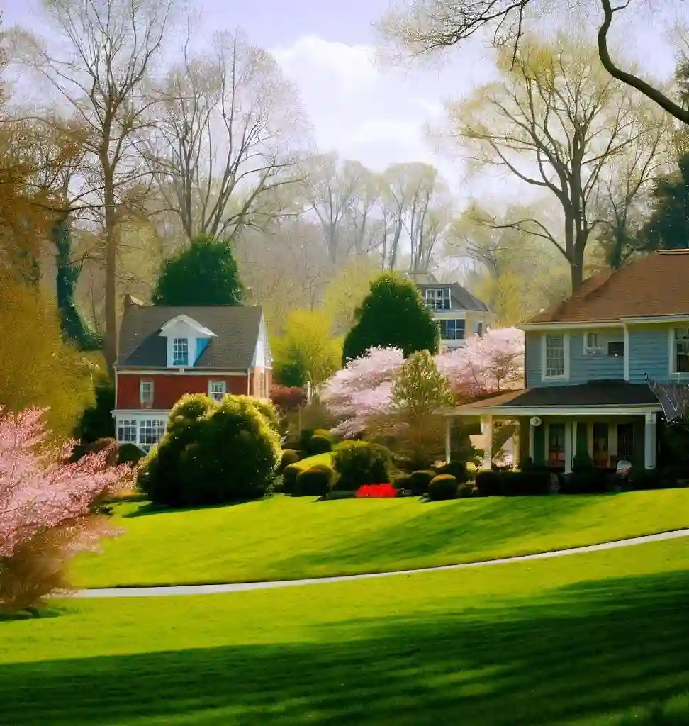 Rural Homes in Virginia during spring