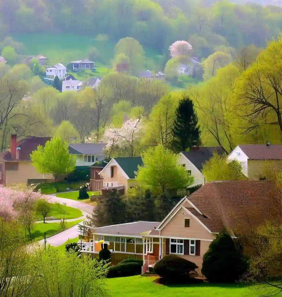 Rural Homes in West Virginia during spring