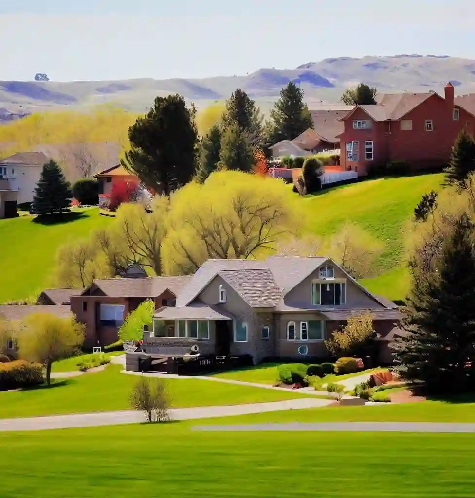 Rural Homes in Wyoming during spring