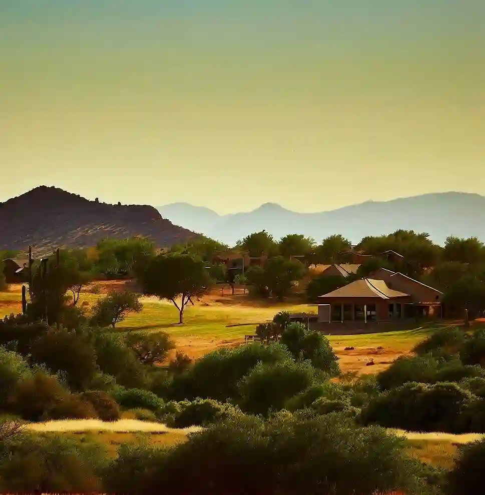 Rural Homes in Arizona during summer