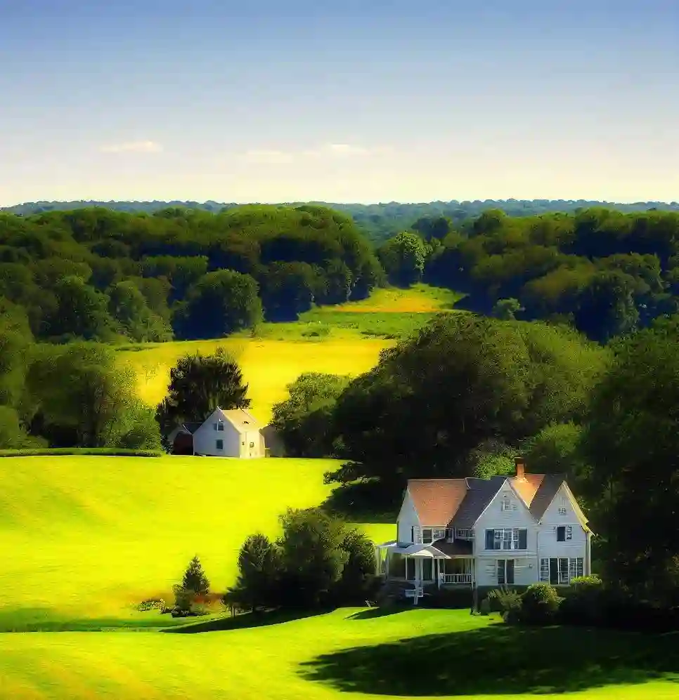 Rural Homes in Connecticut during summer