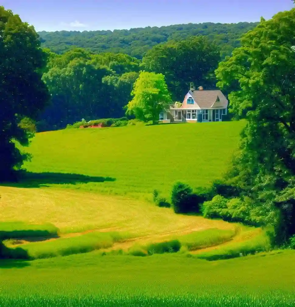 Rural Homes in Connecticut during summer