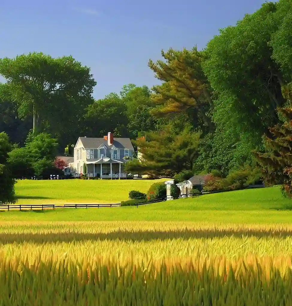 Rural Homes in Delaware during summer