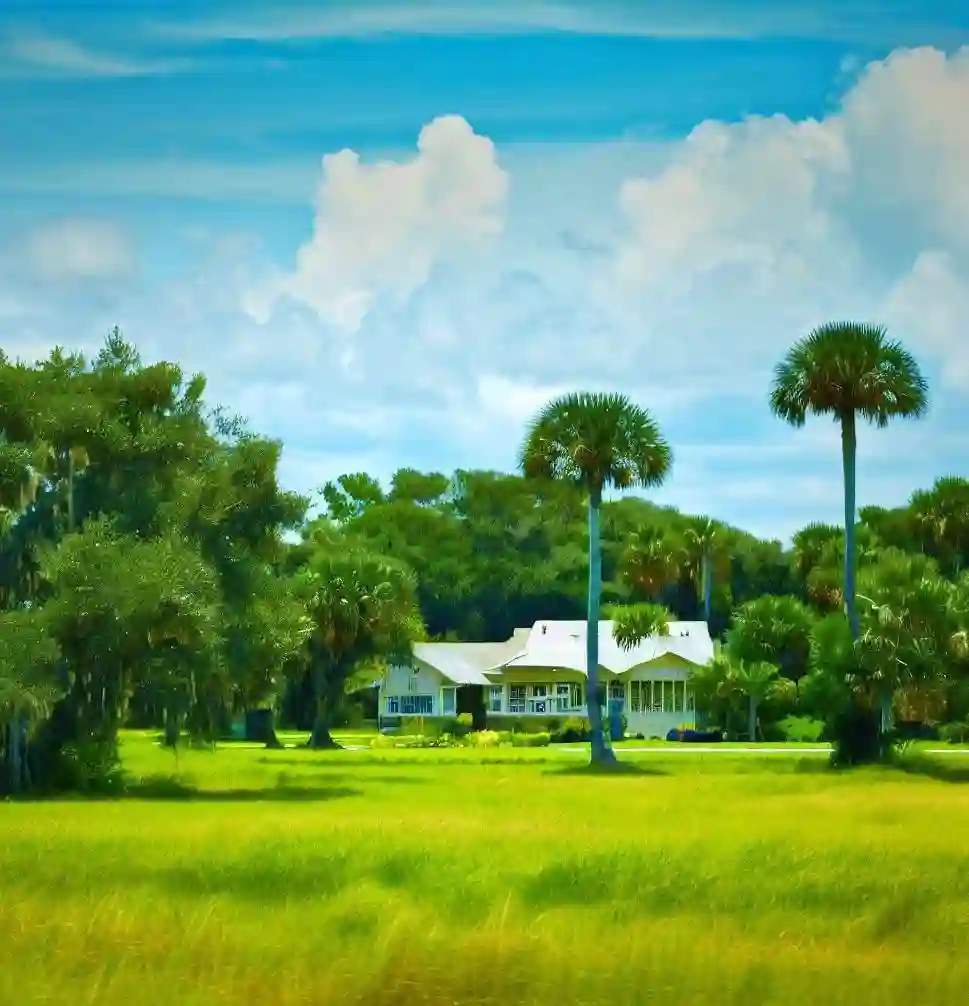 Rural Homes in Florida during summer
