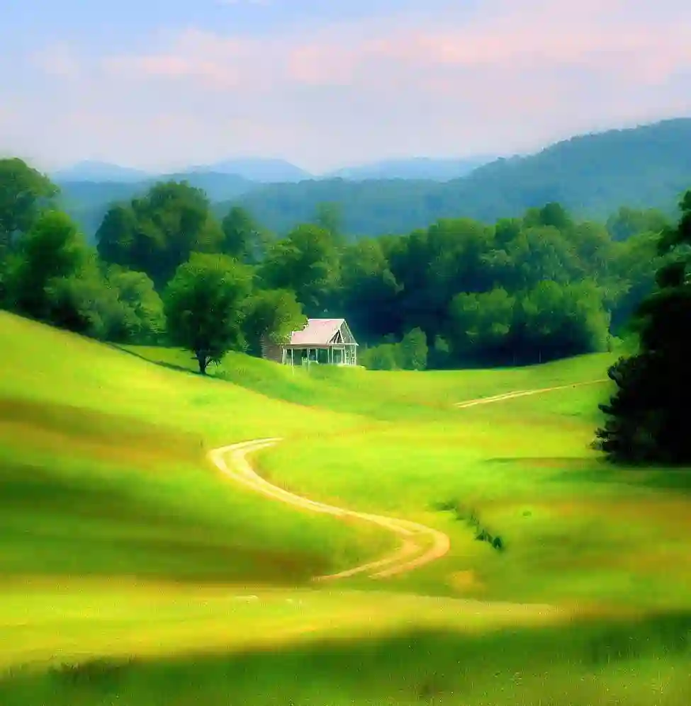 Rural Homes in Georgia during summer