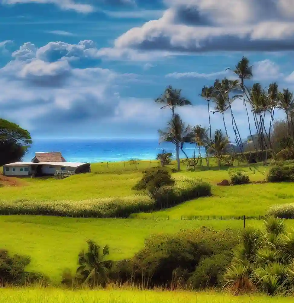 Rural Homes in Hawaii during summer