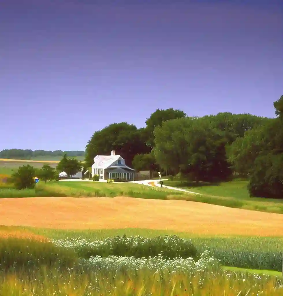 Rural Homes in Kansas during summer