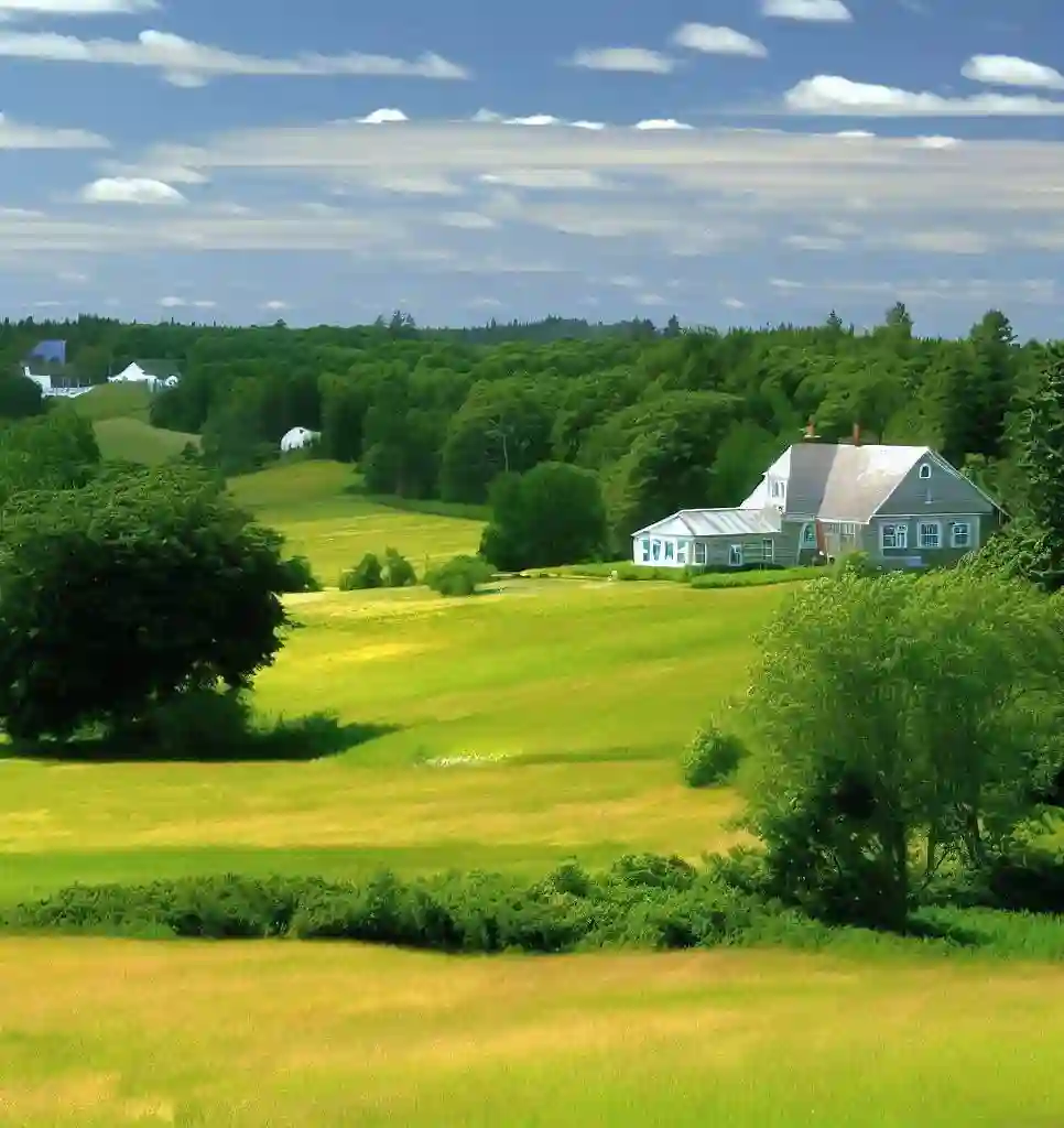Rural Homes in Maine during summer
