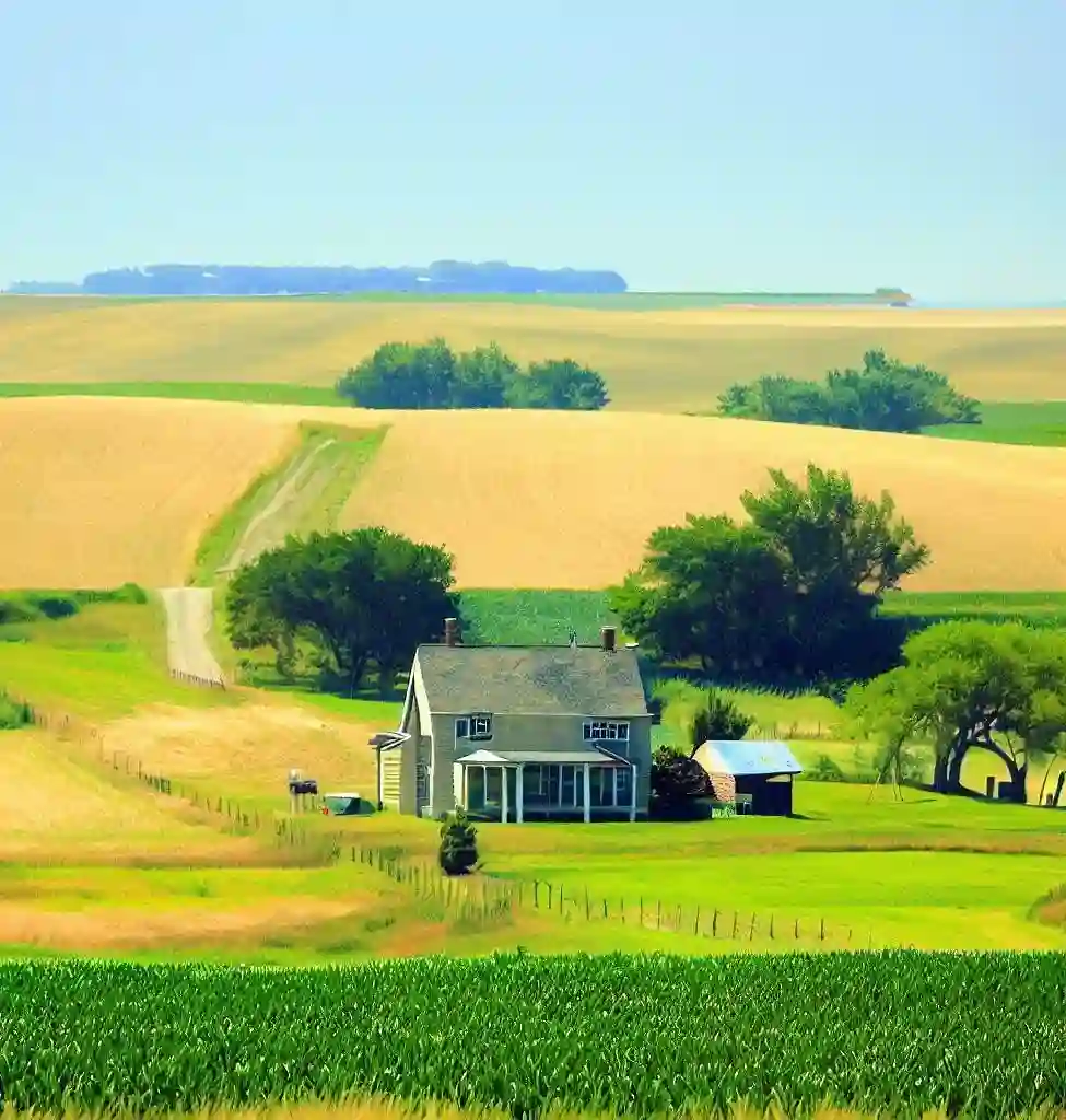 Rural Homes in Nebraska during summer