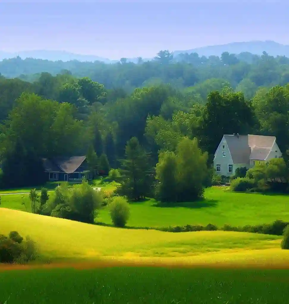 Rural Homes in New Hampshire during summer