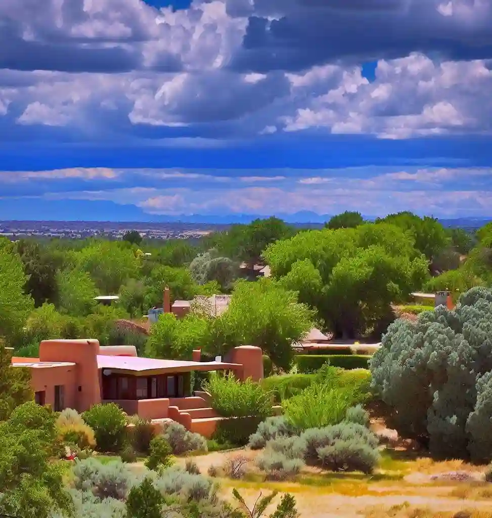 Rural Homes in New Mexico during summer
