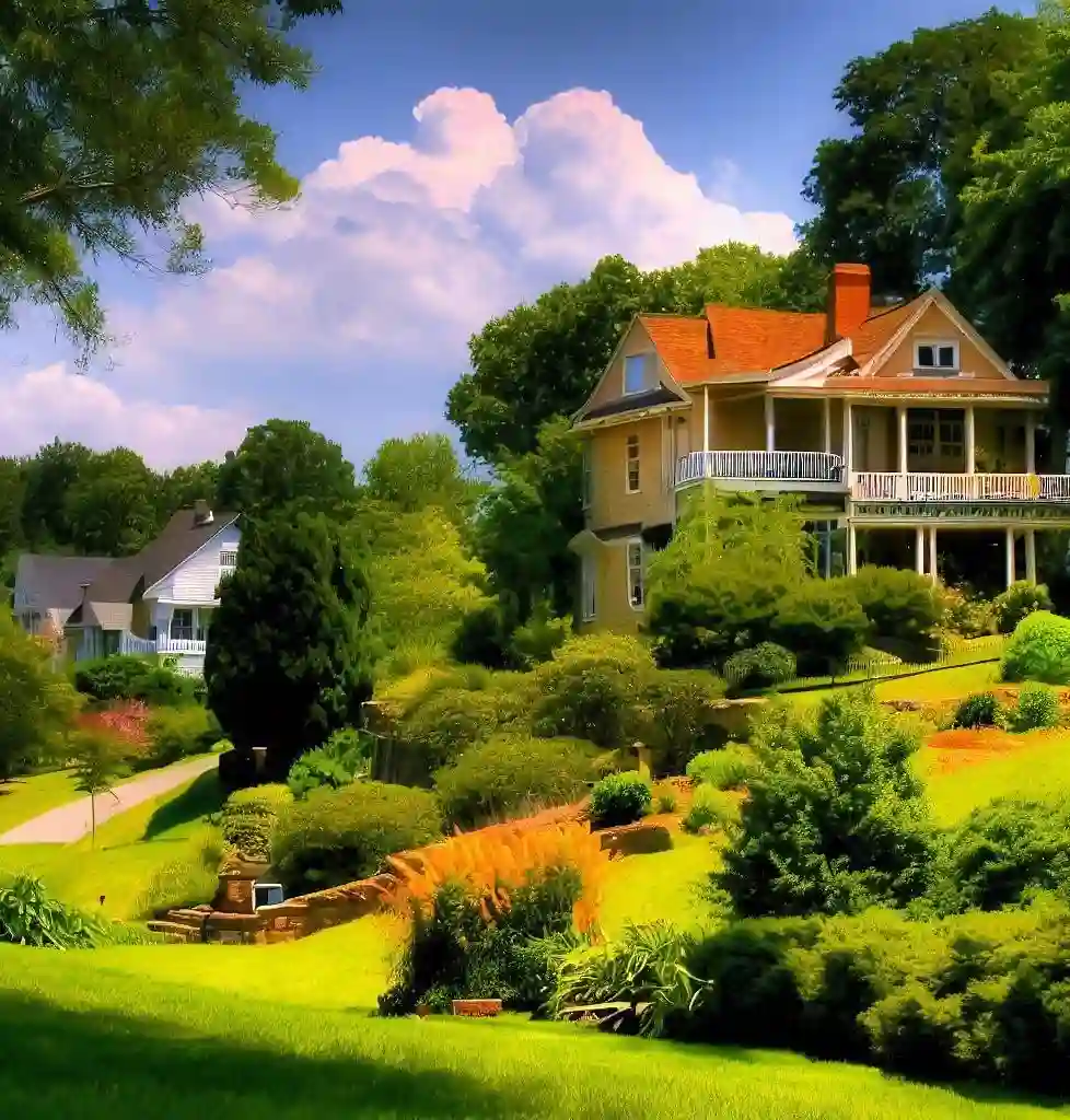 Rural Homes in Virginia during summer