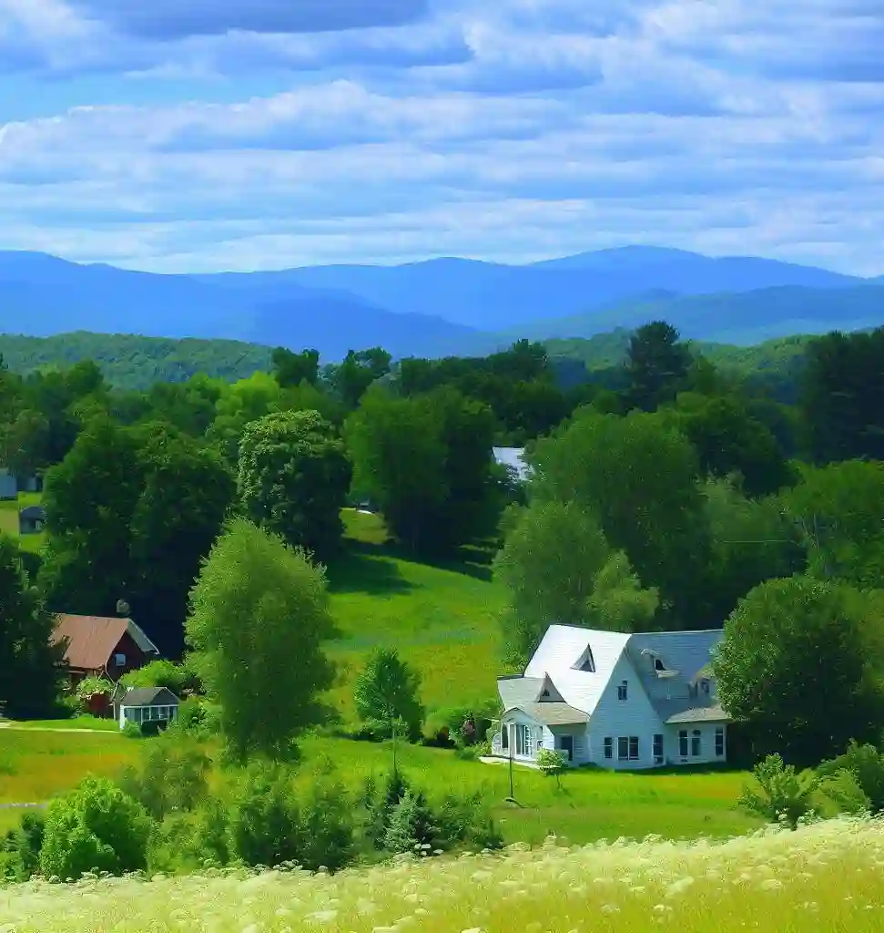 Rural Homes in Vermont during summer
