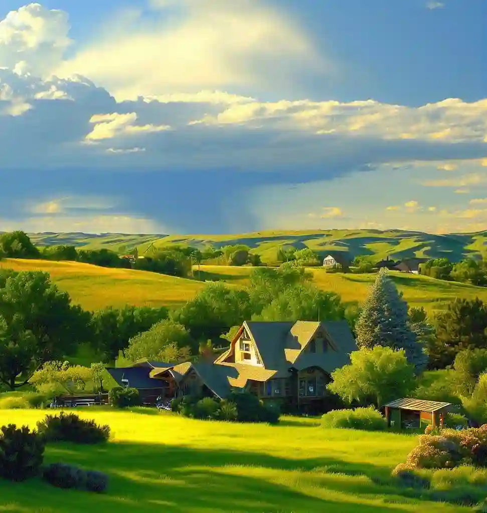 Rural Homes in Wyoming during summer
