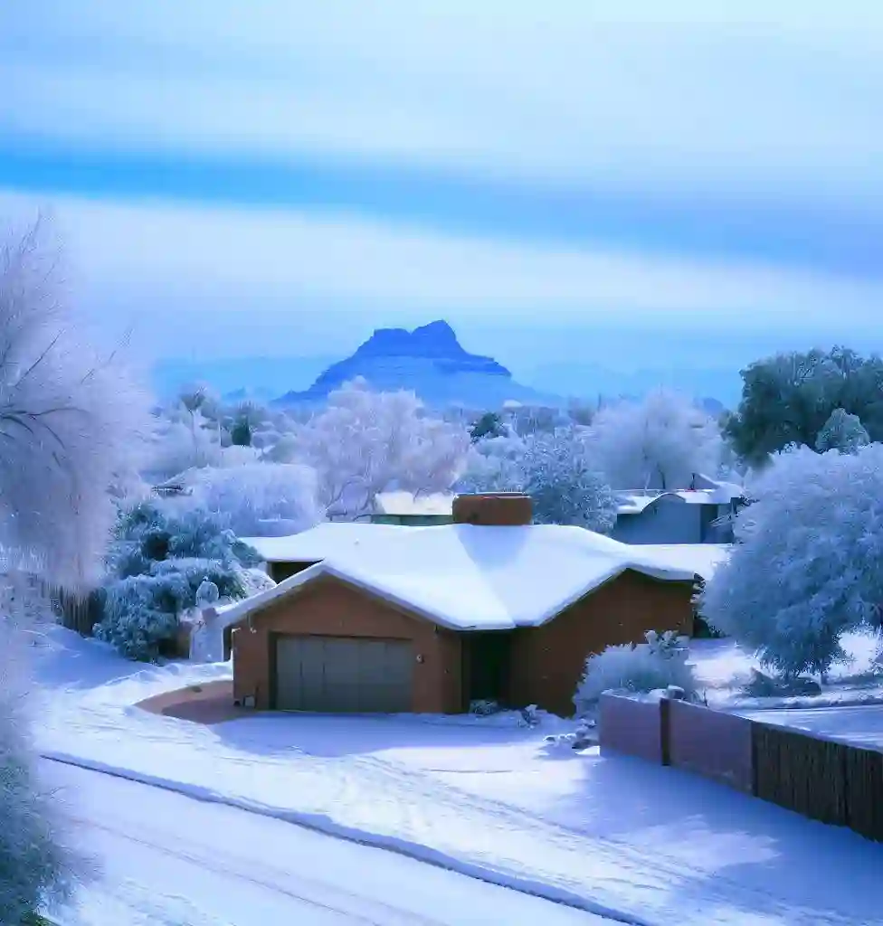 Rural Homes in Arizona during winter