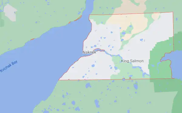 Borough level USDA loan eligibility boundaries for Bristol Bay, Alaska