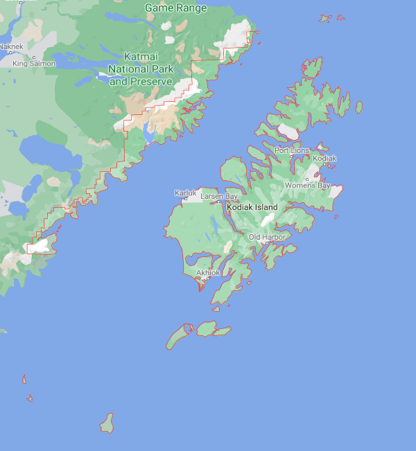 Boughrough level USDA loan eligibility boundaries for Kodiak Island, AK