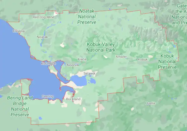 Borough level USDA loan eligibility boundaries for Northwest Arctic, Alaska