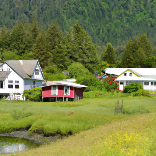 Rural homes in Sitka, Alaska