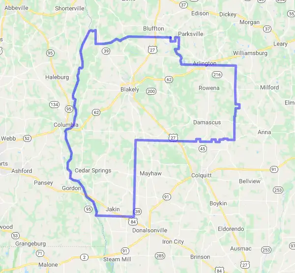 County level USDA loan eligibility boundaries for Early, Georgia