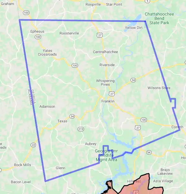 County level USDA loan eligibility boundaries for Heard, Georgia