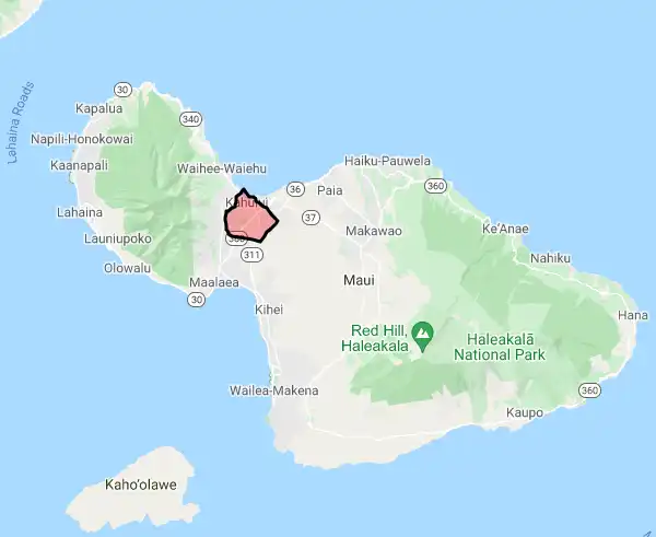 County level USDA loan eligibility boundaries for Maui, Hawaii