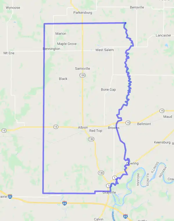 County level USDA loan eligibility boundaries for Edwards, Illinois