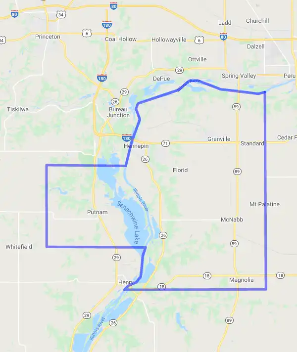 County level USDA loan eligibility boundaries for Putnam, Illinois