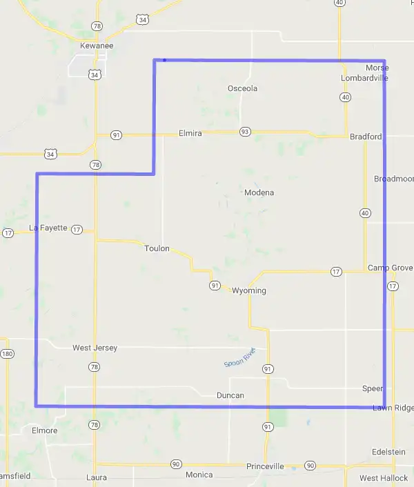 County level USDA loan eligibility boundaries for Stark, Illinois