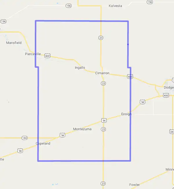 County level USDA loan eligibility boundaries for Gray, KS