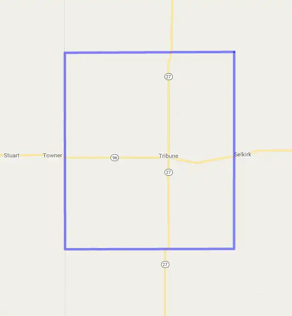 County level USDA loan eligibility boundaries for Greeley, Kansas
