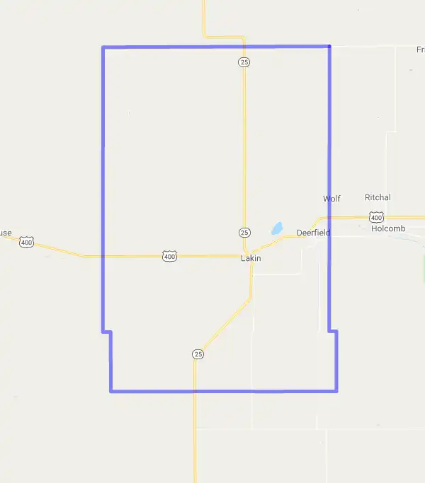 County level USDA loan eligibility boundaries for Kearny, Kansas