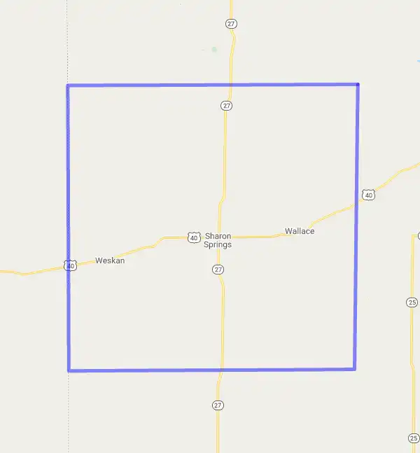 County level USDA loan eligibility boundaries for Wallace, Kansas