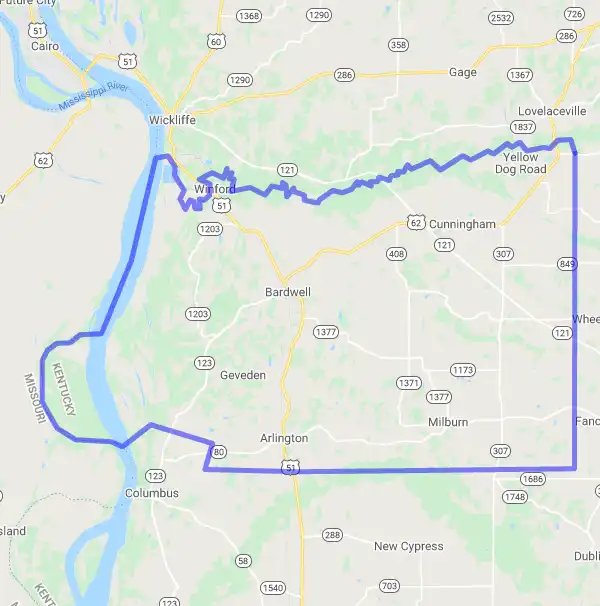 County level USDA loan eligibility boundaries for Carlisle, Kentucky