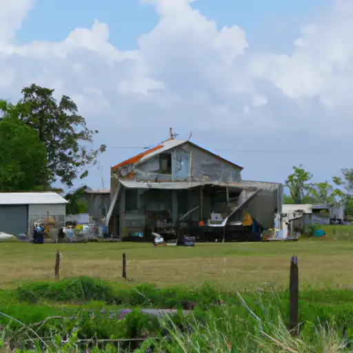 Rural homes in Lafourche, Louisiana