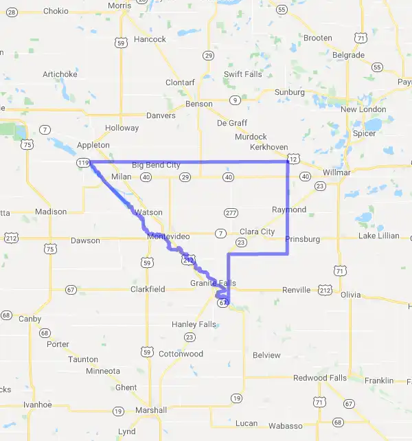 County level USDA loan eligibility boundaries for Chippewa, Minnesota