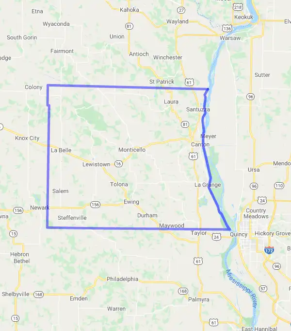 County level USDA loan eligibility boundaries for Lewis, Missouri