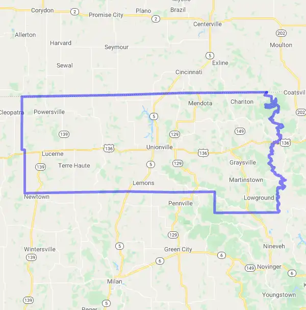 County level USDA loan eligibility boundaries for Putnam, Missouri