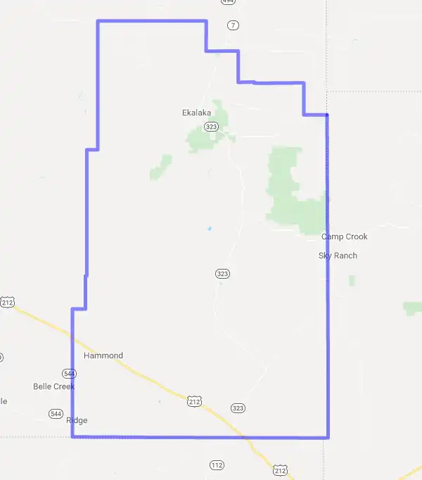 County level USDA loan eligibility boundaries for Carter, MT