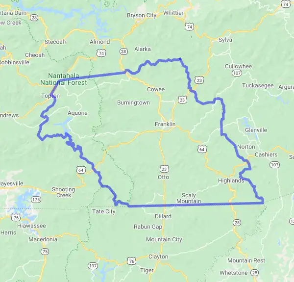 County level USDA loan eligibility boundaries for Macon, North Carolina