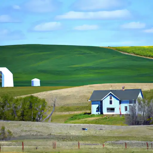 Rural homes in Divide, North Dakota