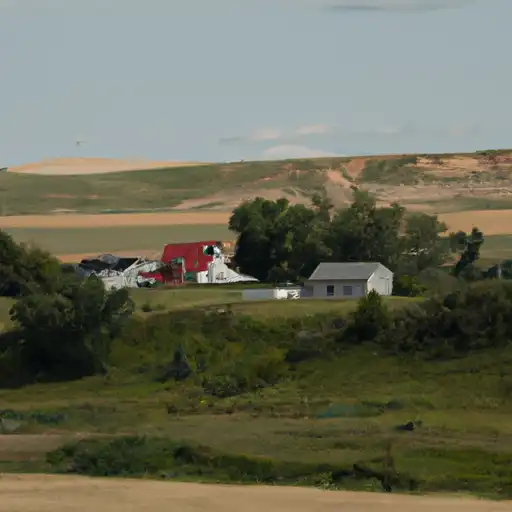 Rural homes in Golden Valley, North Dakota