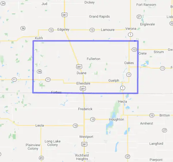 County level USDA loan eligibility boundaries for Dickey, North Dakota