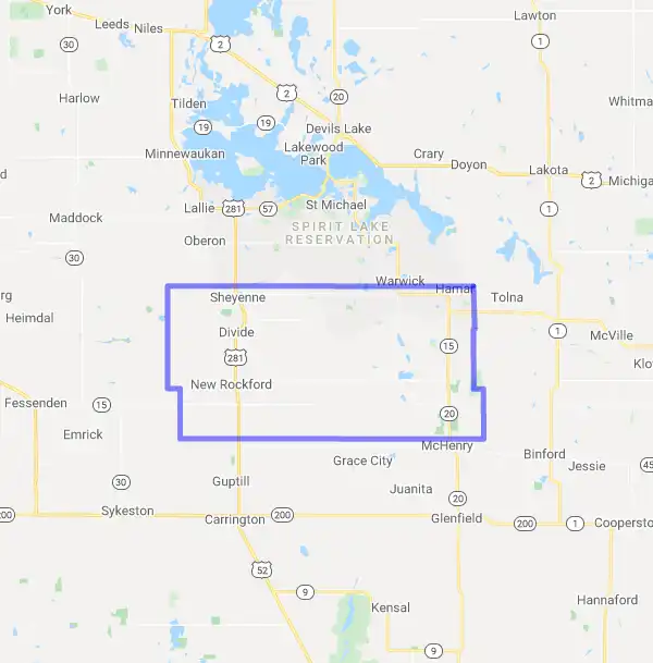 County level USDA loan eligibility boundaries for Eddy, North Dakota