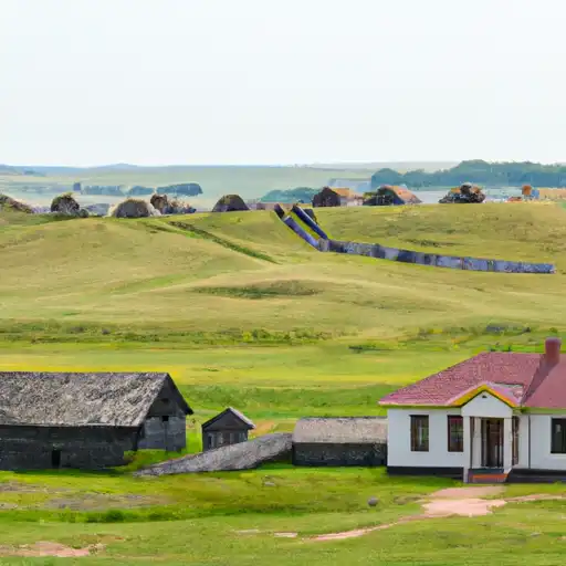 Rural homes in Slope, North Dakota