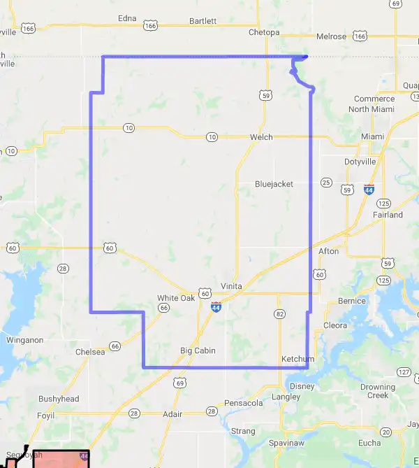 County level USDA loan eligibility boundaries for Craig, Oklahoma