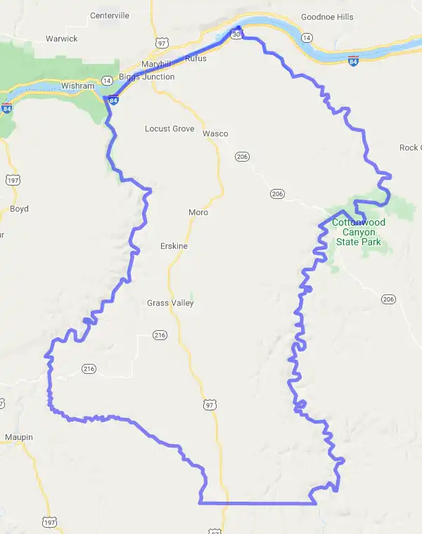 County level USDA loan eligibility boundaries for Sherman, Oregon